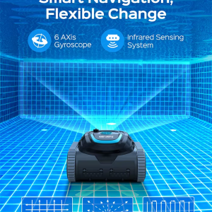 Robot Swimming Pool Cleaner Cordless APP Control Rechargeable Lithium Battery 6400mAh Route Planning for Tiles,PVC,Mosaic,Cement